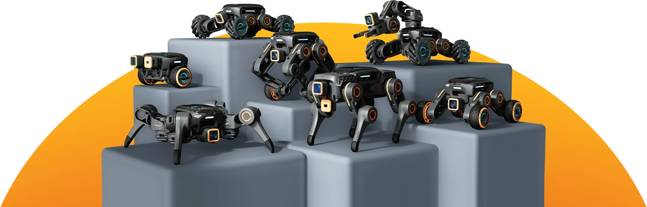 UBTECH UGOT shown in multiple robot forms across one modular kit platform